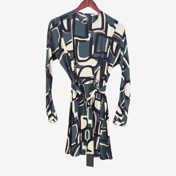 NEW Zara Women’s Dress Statement Print Modern Bold Pattern Wearable Art XS - Picture 2 of 13
